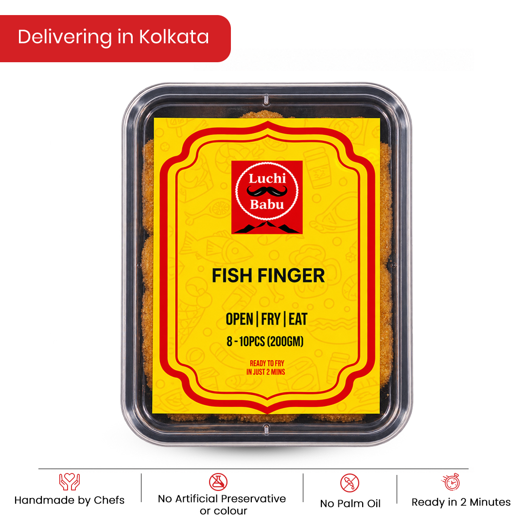 Ready to fry Fish Finger - Kolkata Bhetki | (8-10 pcs, 200g,) ONLY IN WEST BENGAL
