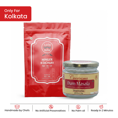 Ready to Fry Hing Kochuri(10pcs) With Ready to Cook Dum Masala (250 gms)