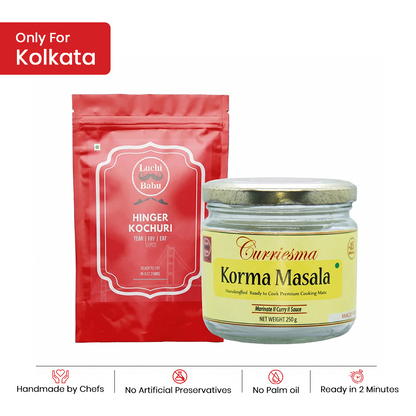 Ready to Fry Hing Kochuri(10pcs) With Ready to Cook Korma Masala (250 gms)