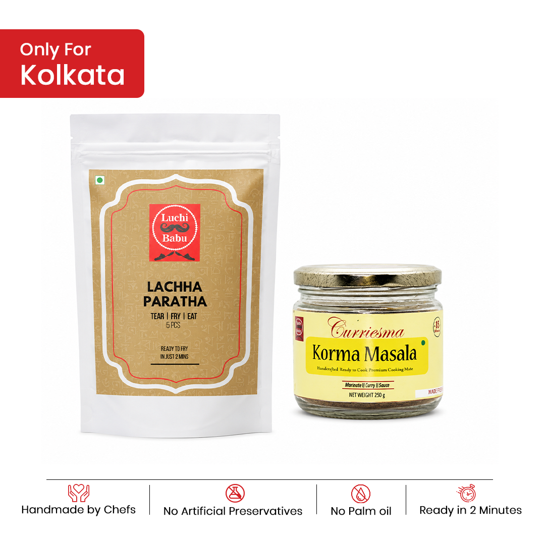 Ready to Fry Lachha Paratha (5 Pcs) With Ready to Cook Korma Masala (250 gms)