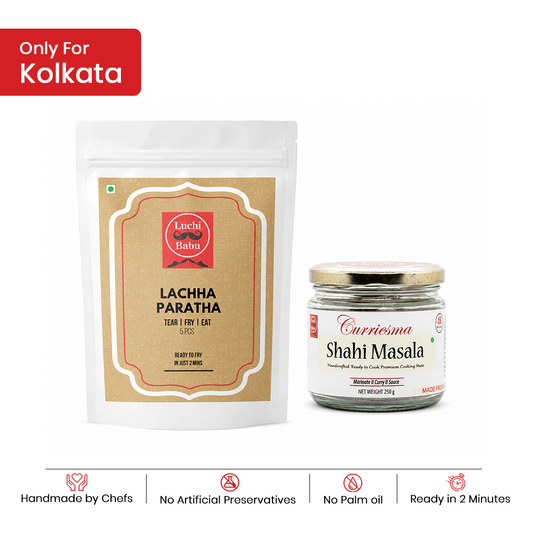 Ready to Fry Lachha Paratha (5 Pcs) With Ready to Cook Shahi Masala (250 gms)