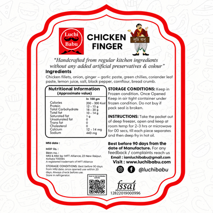 Ready to fry Chicken Finger | (8-10 pcs, 200g) ONLY IN WEST BENGAL