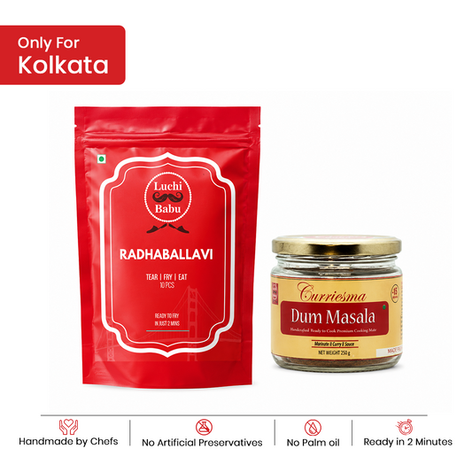 Ready to Fry Radhaballavi (10pcs) With Ready to Cook Dum Masala (250 gms)