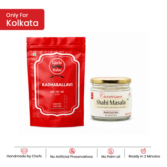 Ready to Fry Radhaballavi (10pcs) With Ready to Cook Shahi Masala (250 gms)