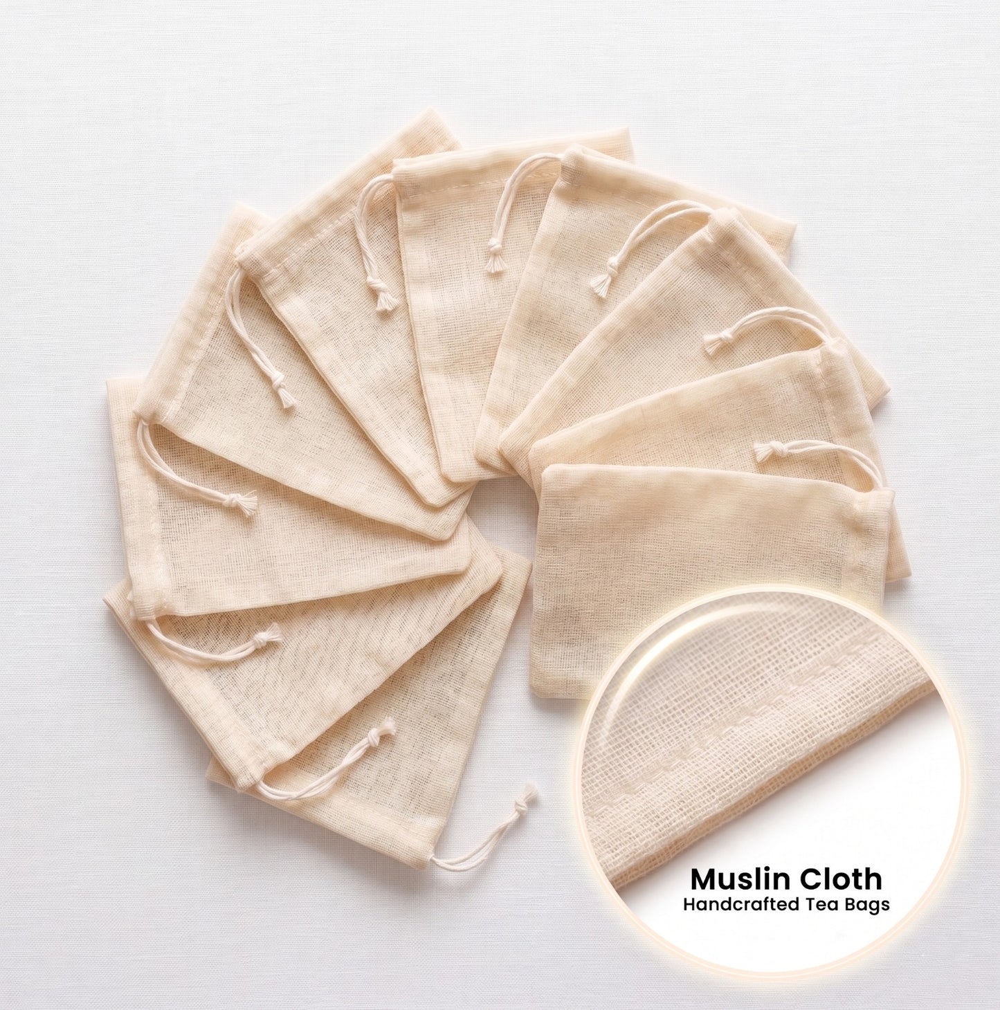 Muslin Cloth Handcrafted Tea Bag (100 Pieces)